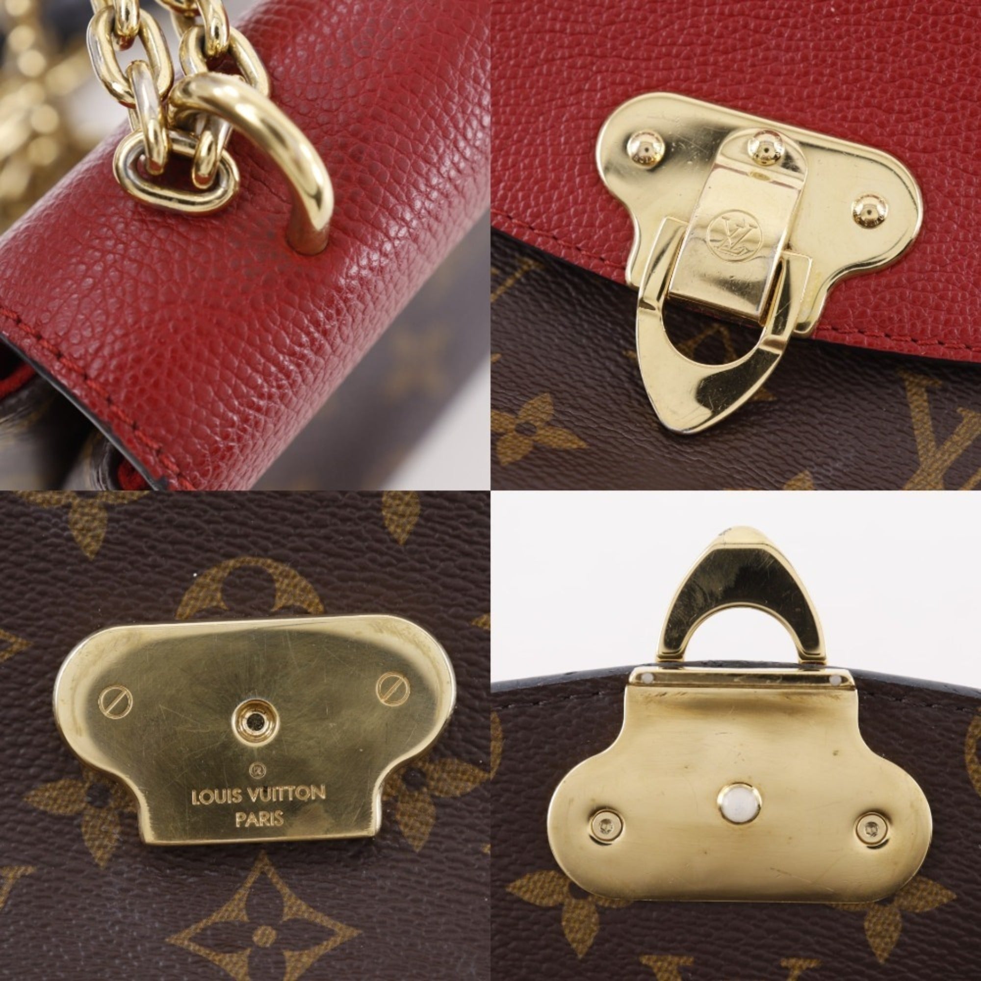 Louis Vuitton Monogram Brown Cerise Red Color Monogram Shoulder Bag