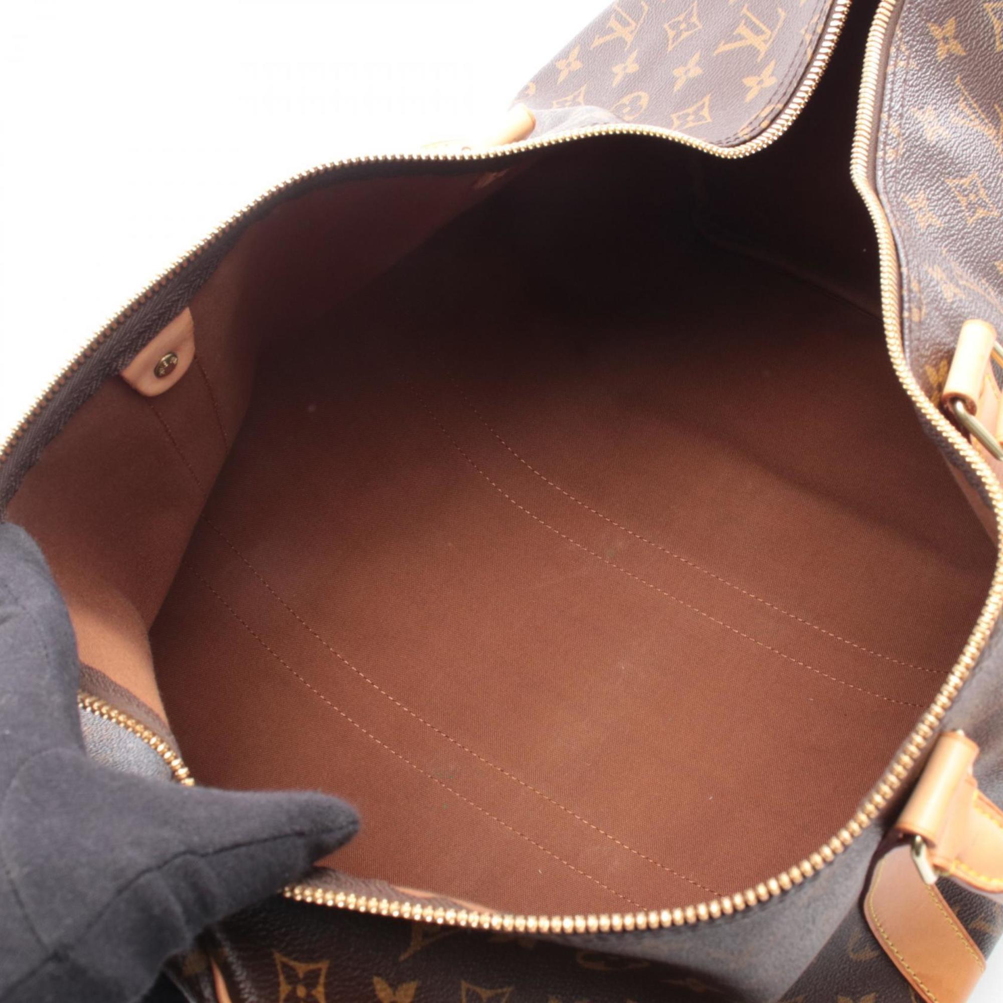 Louis Vuitton Brown Coated Canvas Pvc Monogram Leather Boston Bag Handbag