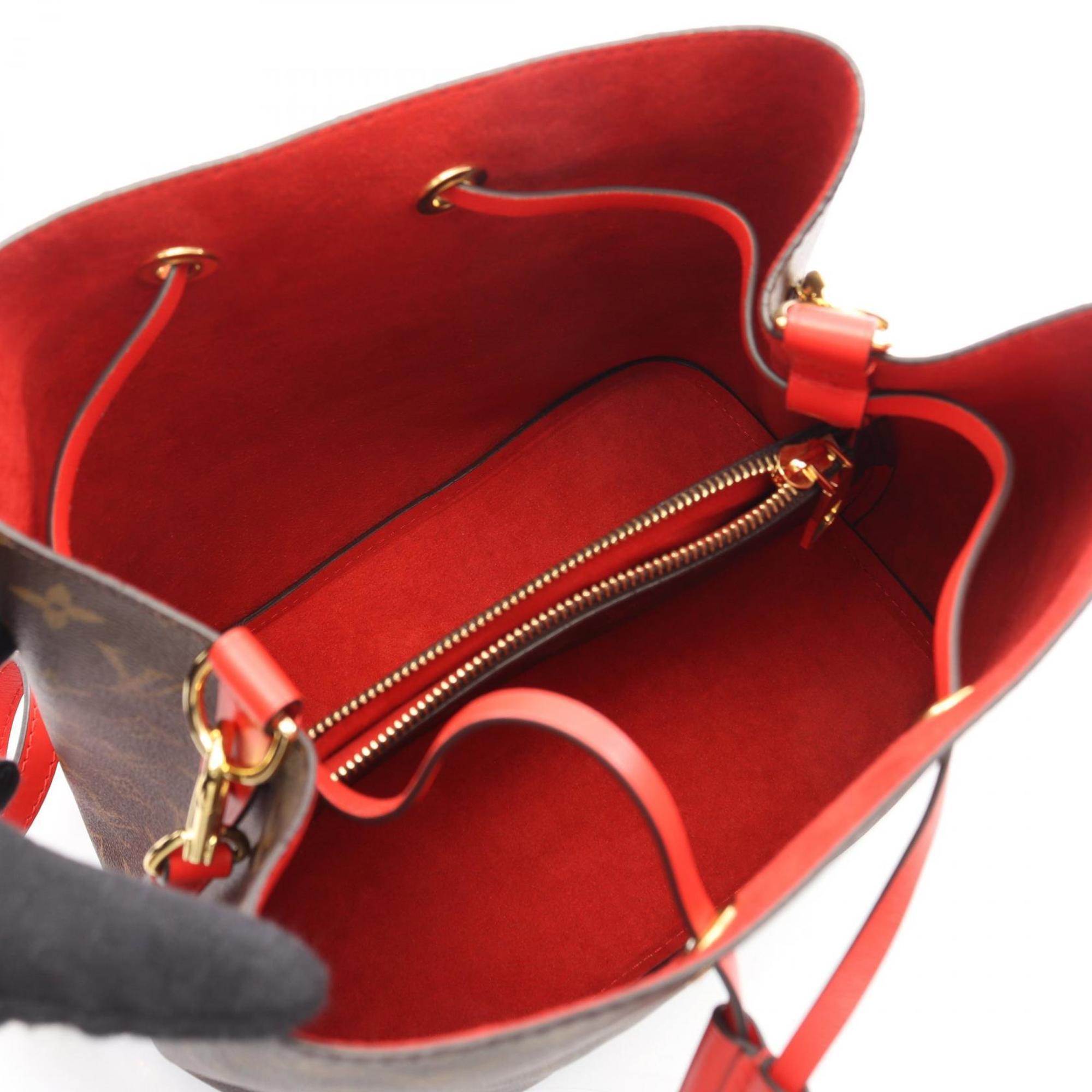 Louis Vuitton Brown Coquelicots Monogram Red Color Coated Canvas Leather Handbag Shoulder Bag