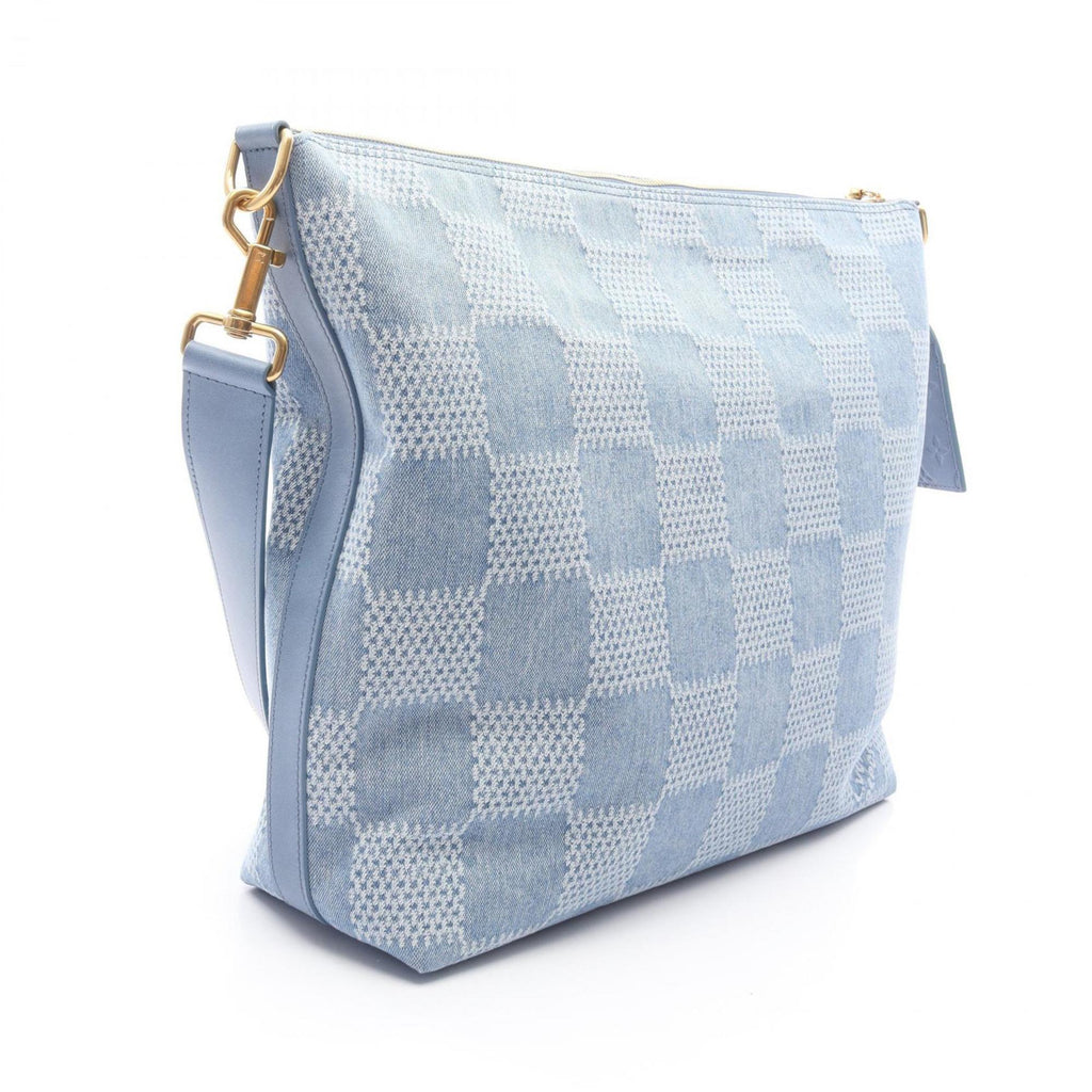 Louis Vuitton Blue Denim Leather Shoulder Bag