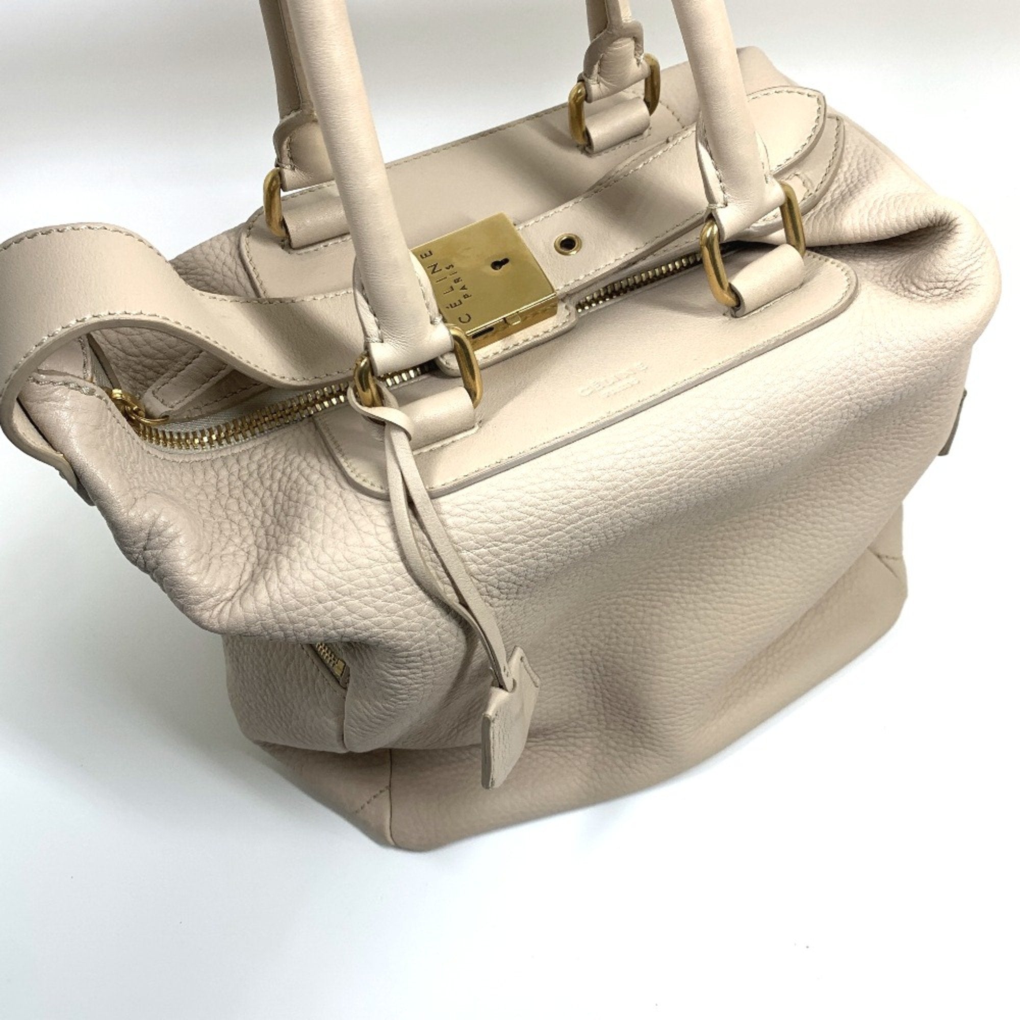 Celine Beige Leather Handbag