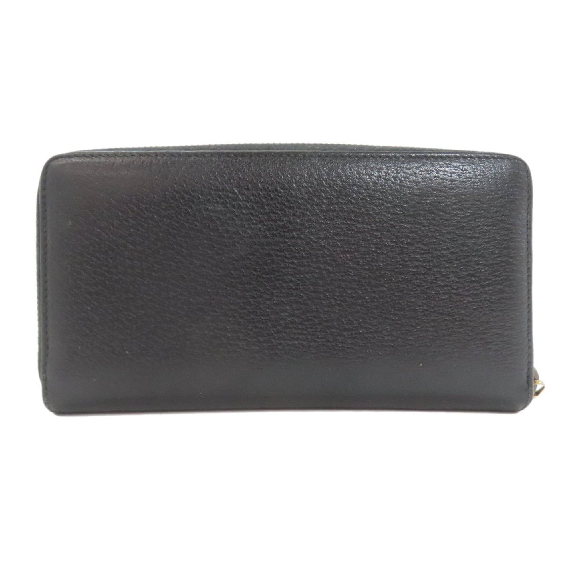 Gucci Black Leather Long Wallet (Bi-Fold) (Pre-Owned)