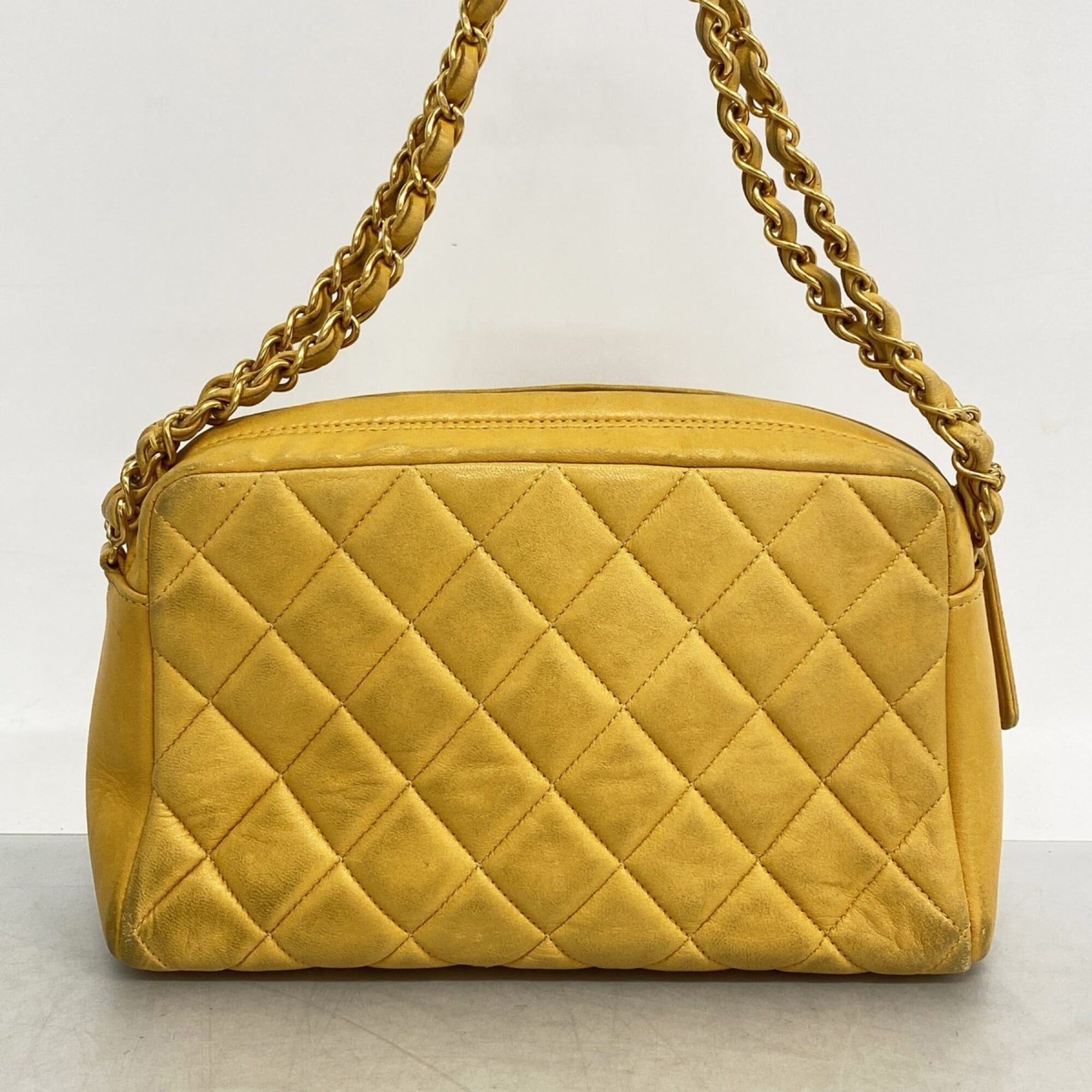 Chanel Yellow Leather Shoulder Bag