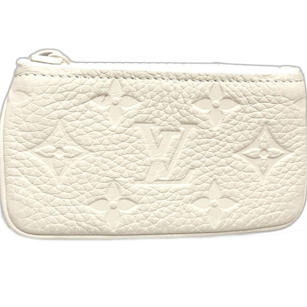 Louis Vuitton White Leather Coin Purse/Coin Case