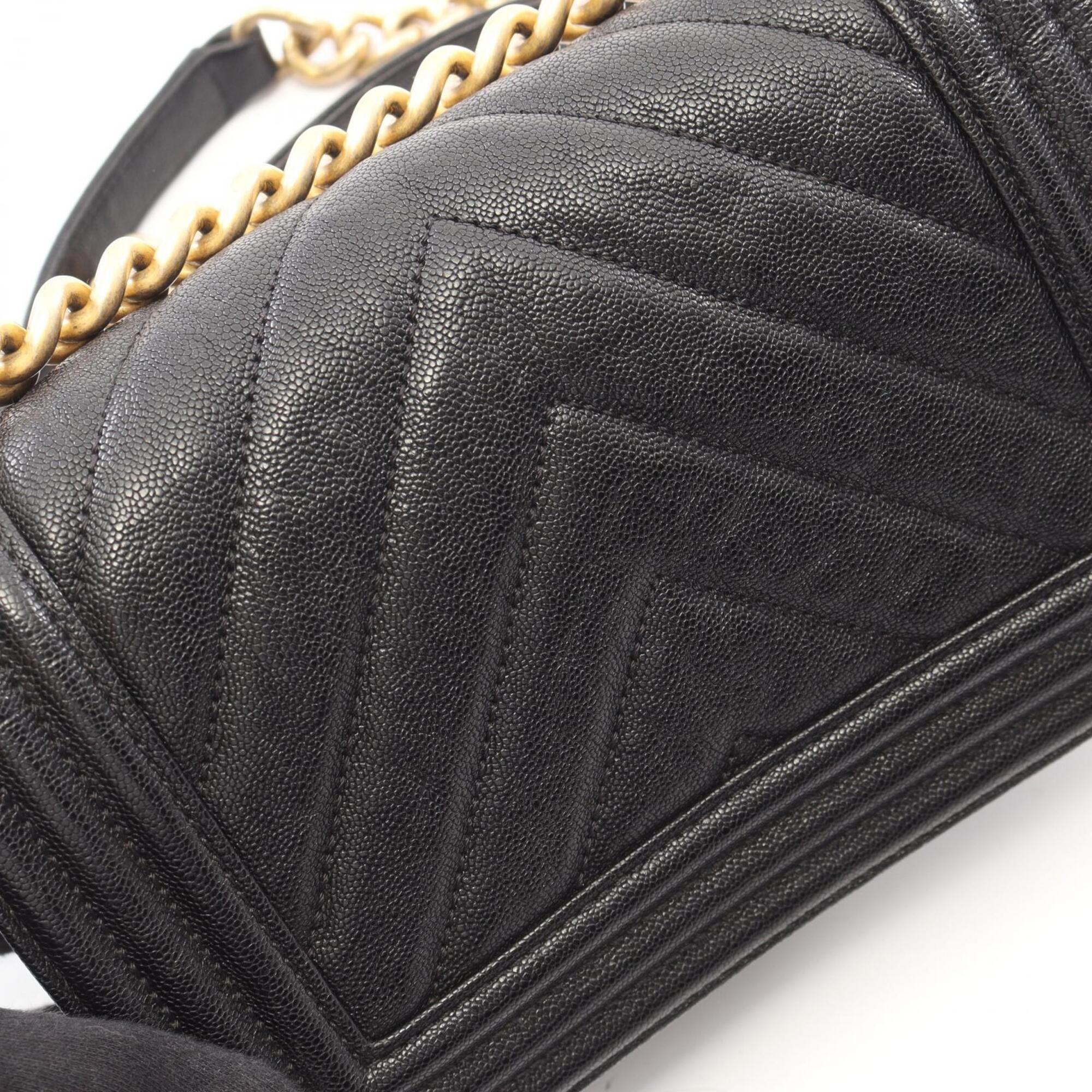 Chanel Black Grained Calfskin Handbag Shoulder Bag