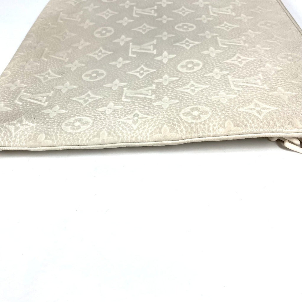 Louis Vuitton White Leather Clutch Bag Pochette Pouch