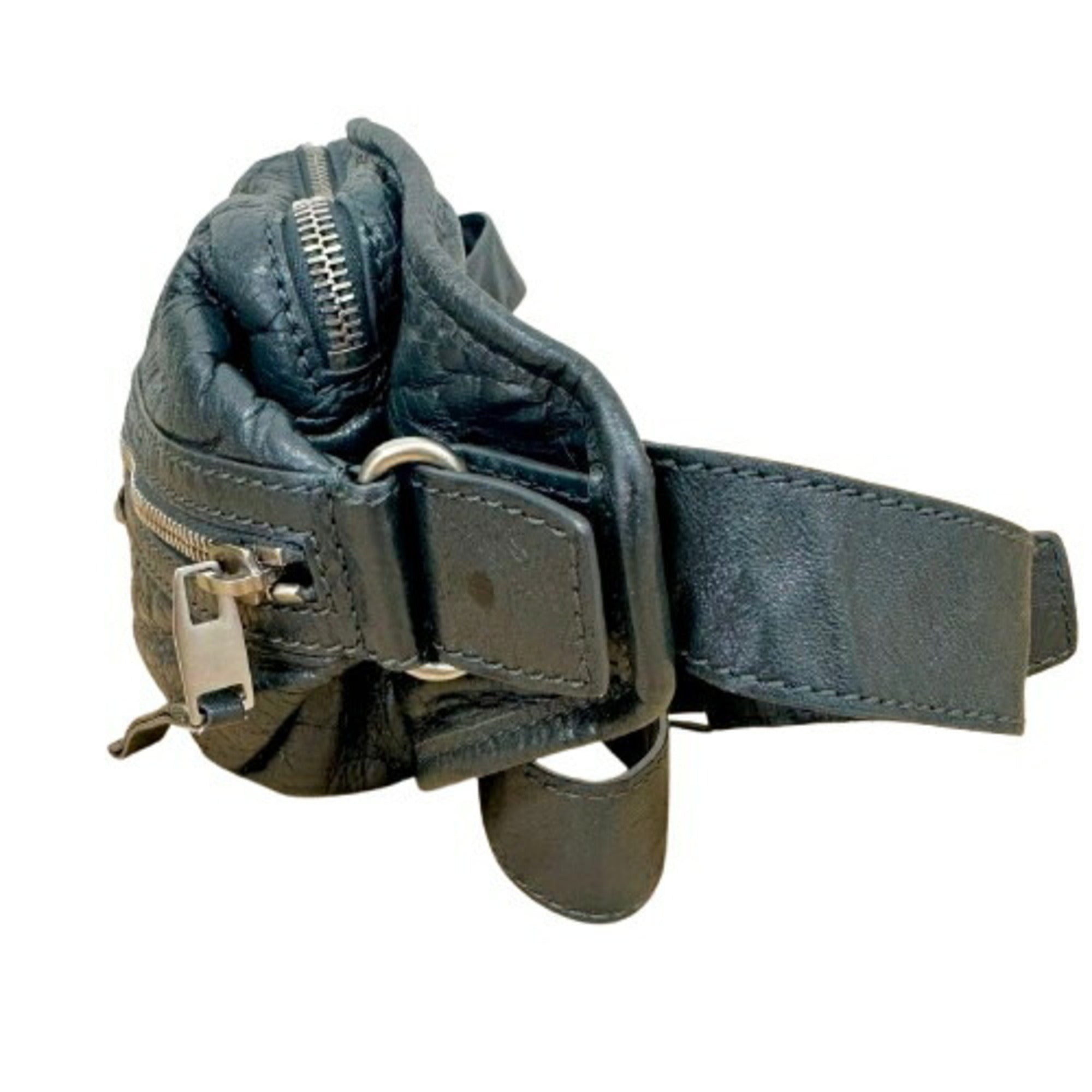 Balenciaga Gray Leather Fanny Pack Sling