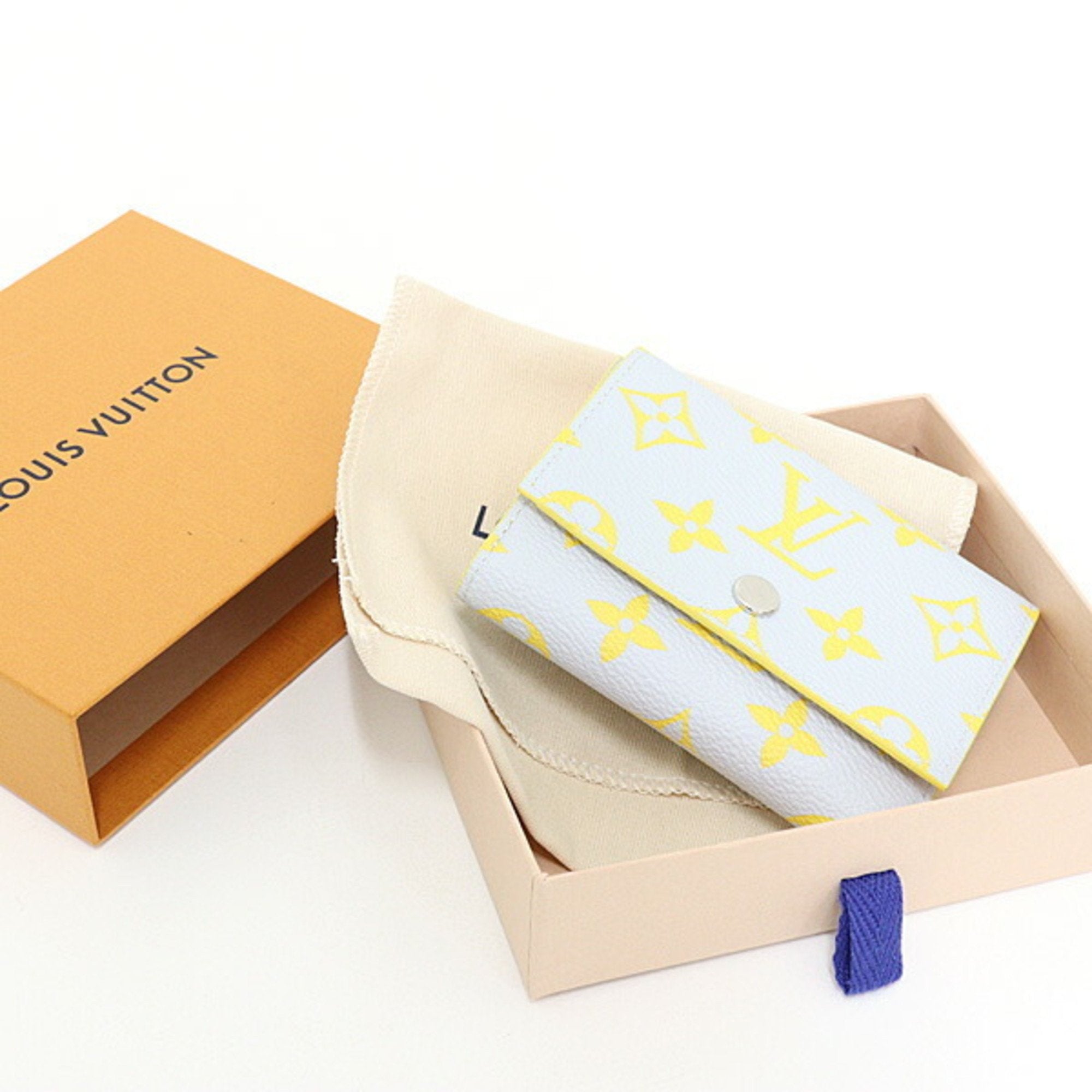 Louis Vuitton Monogram Gray Yellow Wallet (Tri-Fold)