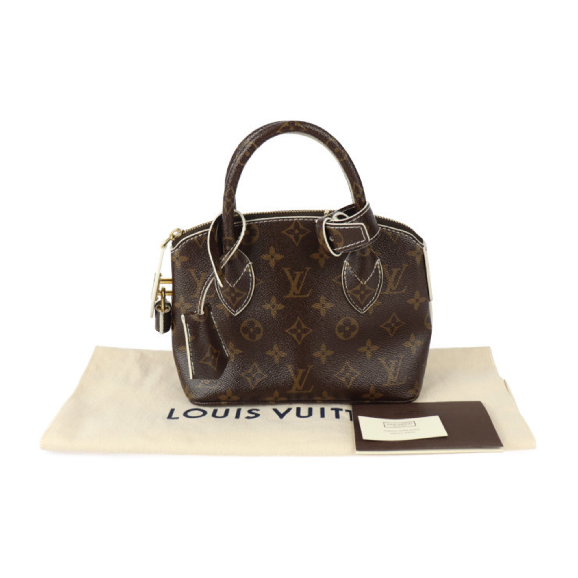 Louis Vuitton Brown Ivory Monogram Pvc Leather Handbag Tote Bag