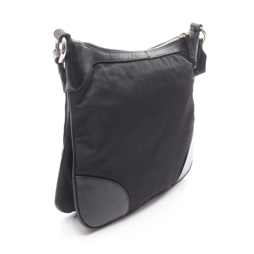 Prada Black Nylon Leather Shoulder Bag