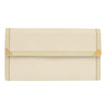 Louis Vuitton White Leather Long Wallet (Tri-Fold)