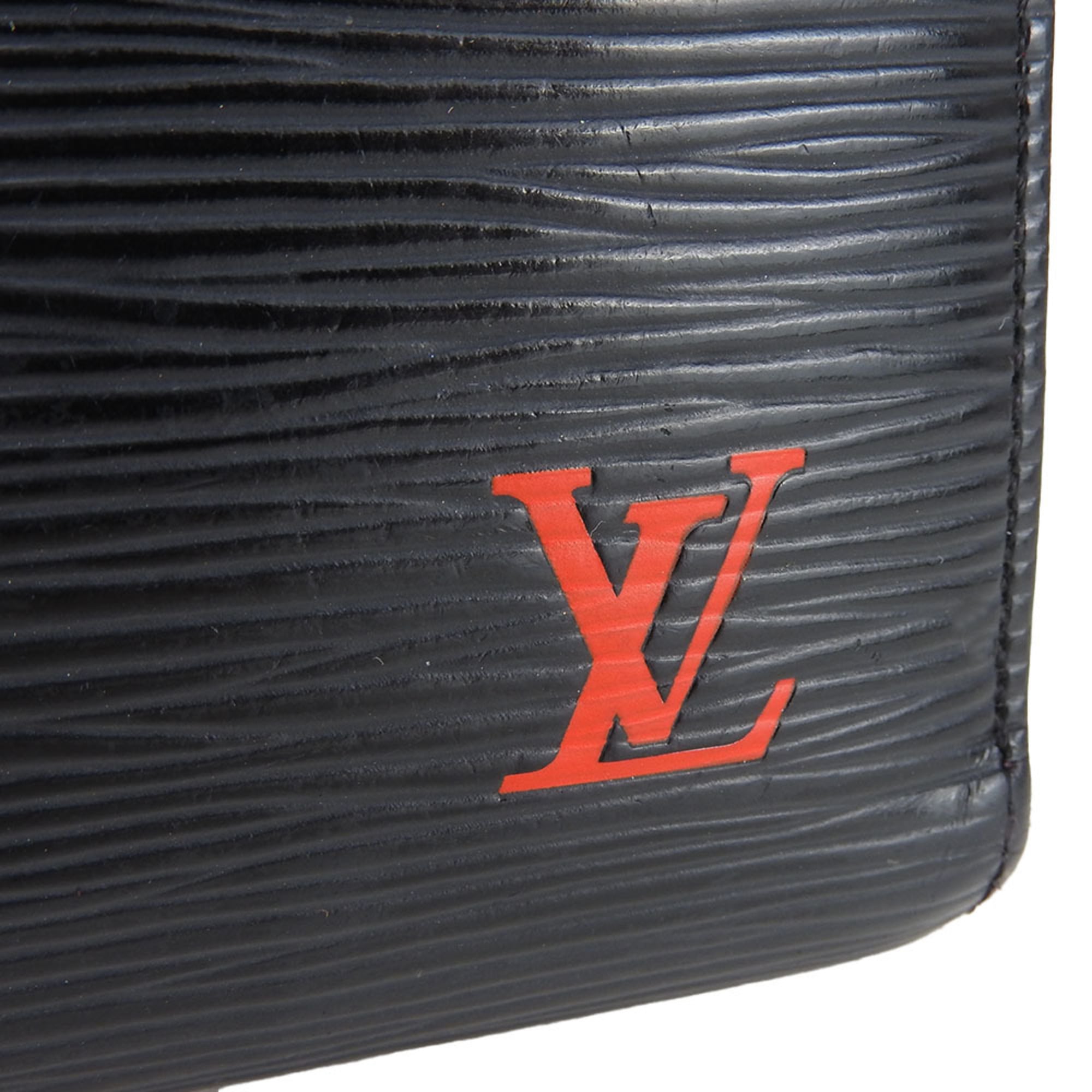 Louis Vuitton Black Red Color White Epi Leather Long Wallet