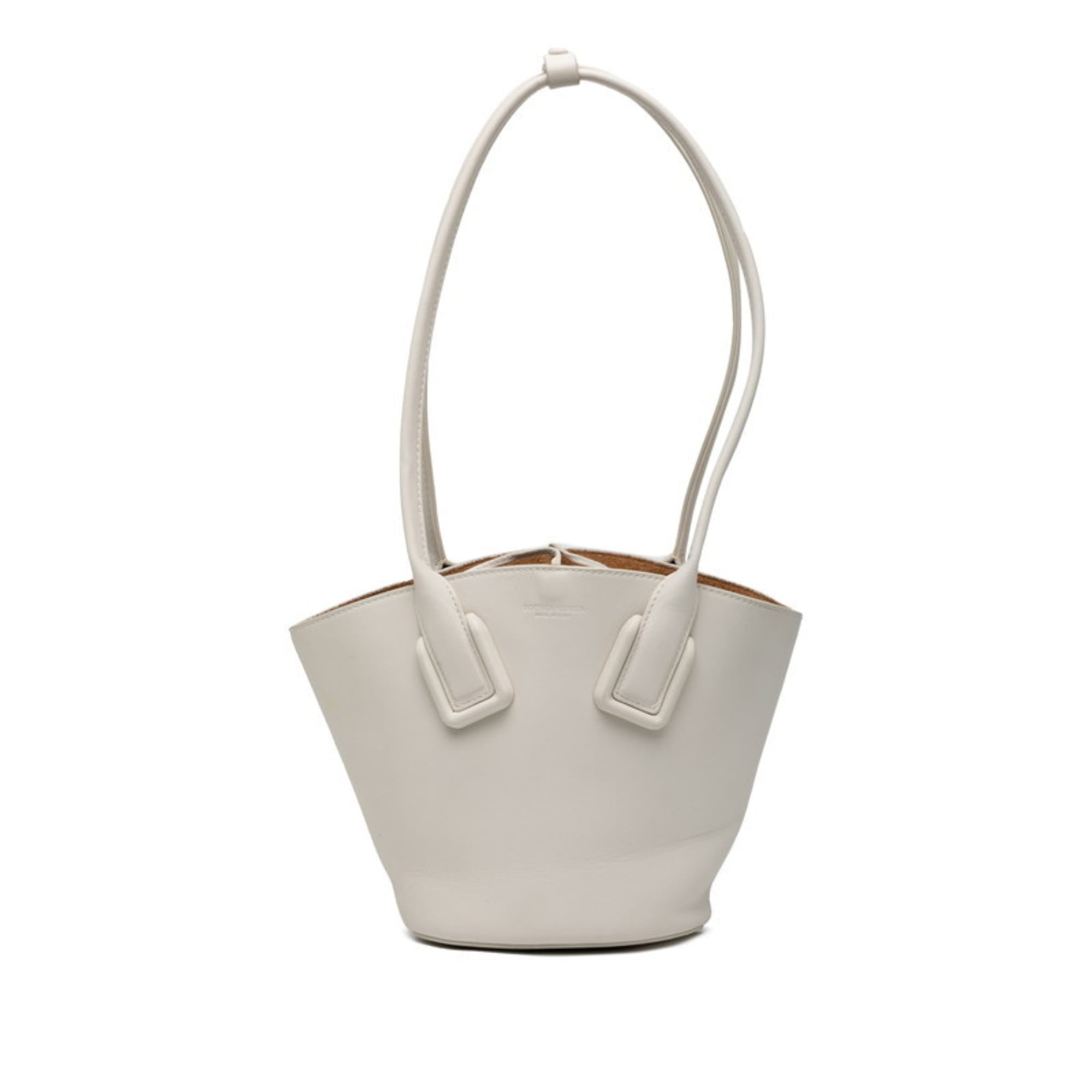 Bottega Veneta White Leather Basket Shoulder Bag Tote Bag