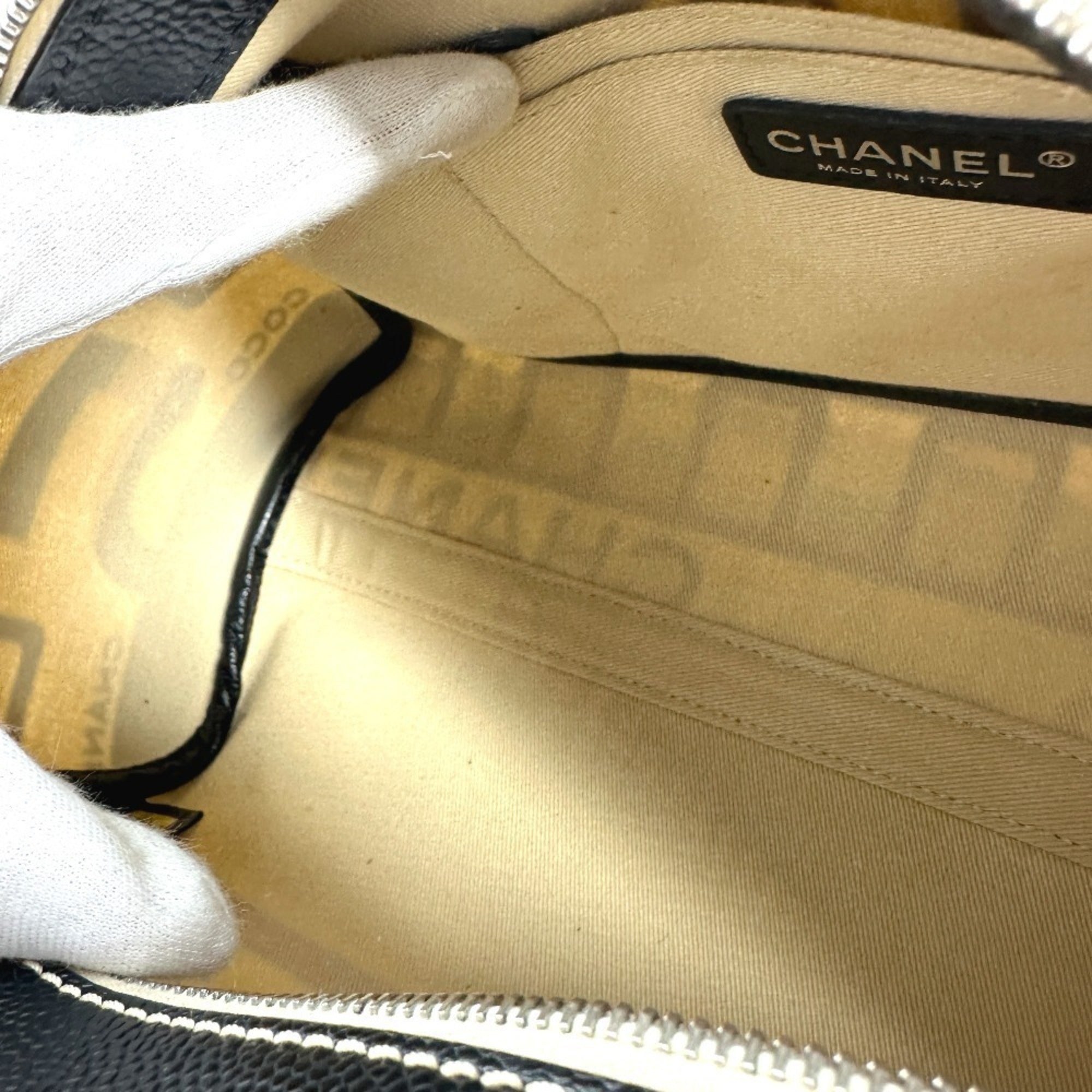 Chanel Black Yellow Pvc Boston Bag Handbag