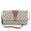 Gucci Beige Brown Leather Coated Canvas Handbag Shoulder Bag Tote Bag (Pre-Owned)