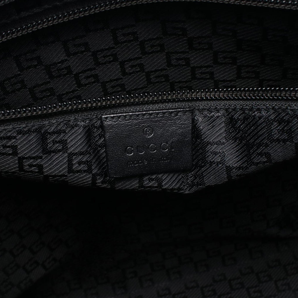 Gucci Black Canvas Leather Handbag Tote Bag (Pre-Owned)
