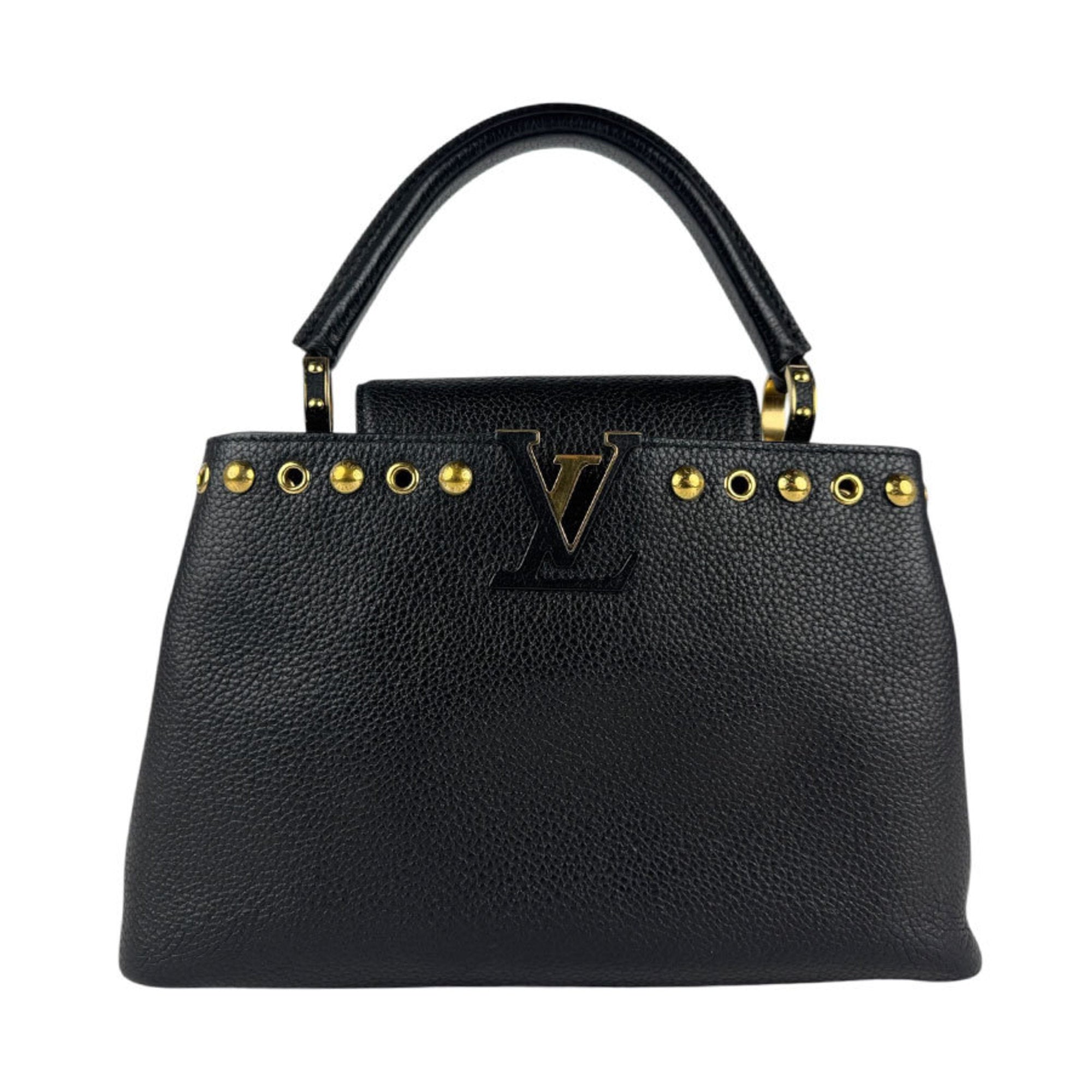 Louis Vuitton Black Leather Handbag Shoulder Bag