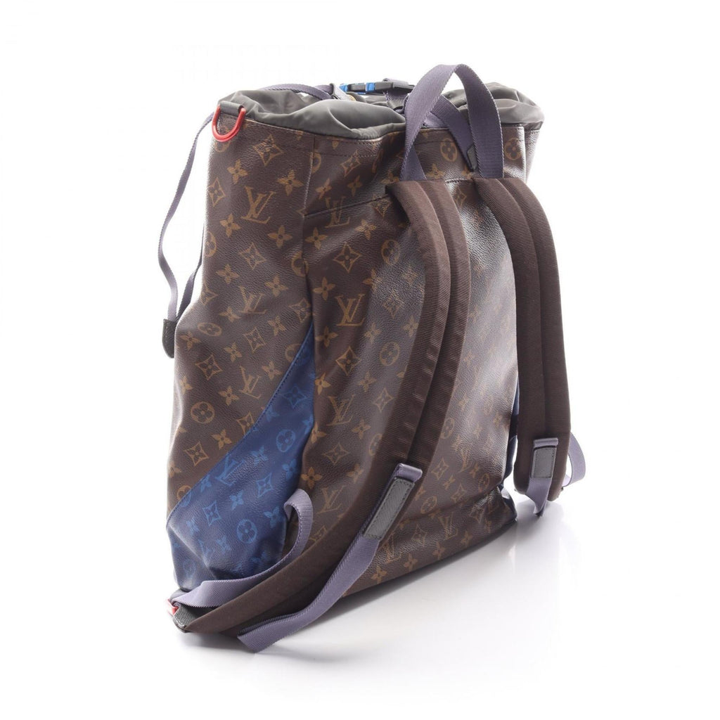 Louis Vuitton Black Blue Brown Monogram Pvc Coated Canvas Leather Backpack