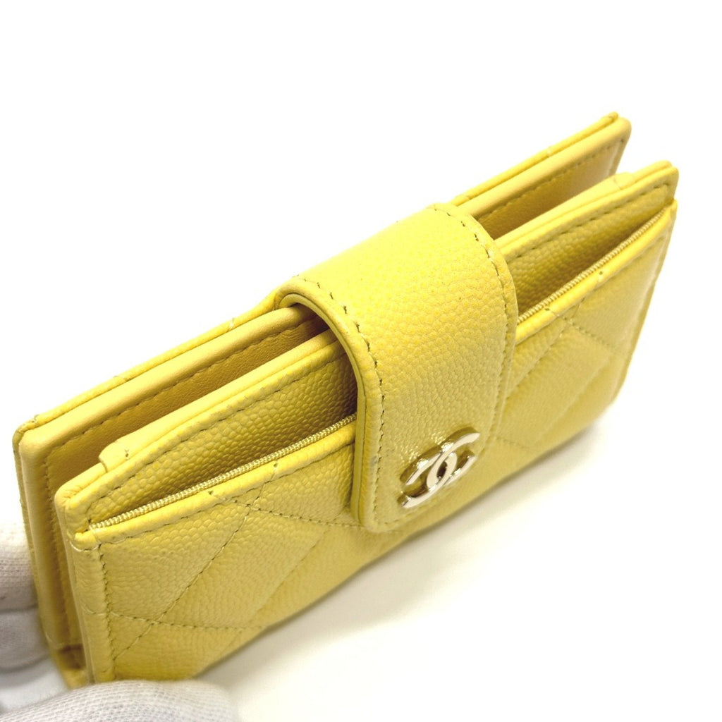 Chanel Yellow Leather Coin Purse/Coin Case