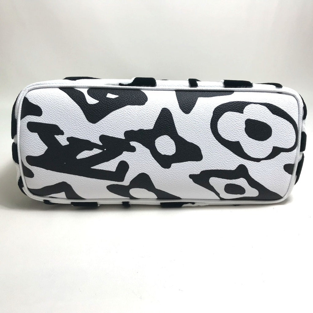 Louis Vuitton Black White Coated Canvas Handbag Tote Bag
