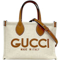 Gucci Beige Brown Camel Canvas Leather Handbag Shoulder Bag (Pre-Owned)