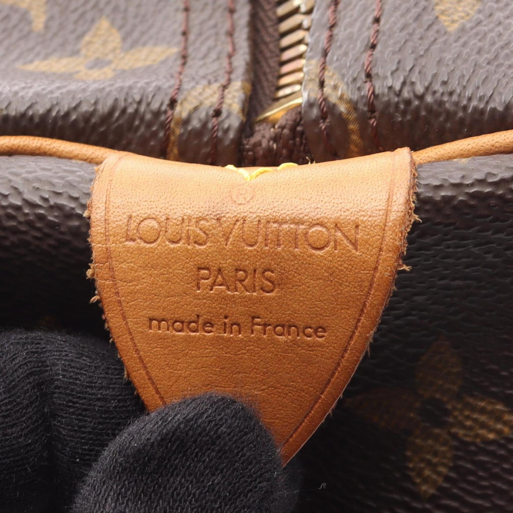 Louis Vuitton Brown Monogram Coated Canvas Leather Boston Bag
