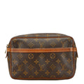 Louis Vuitton Brown Pvc Leather Clutch Bag Handbag