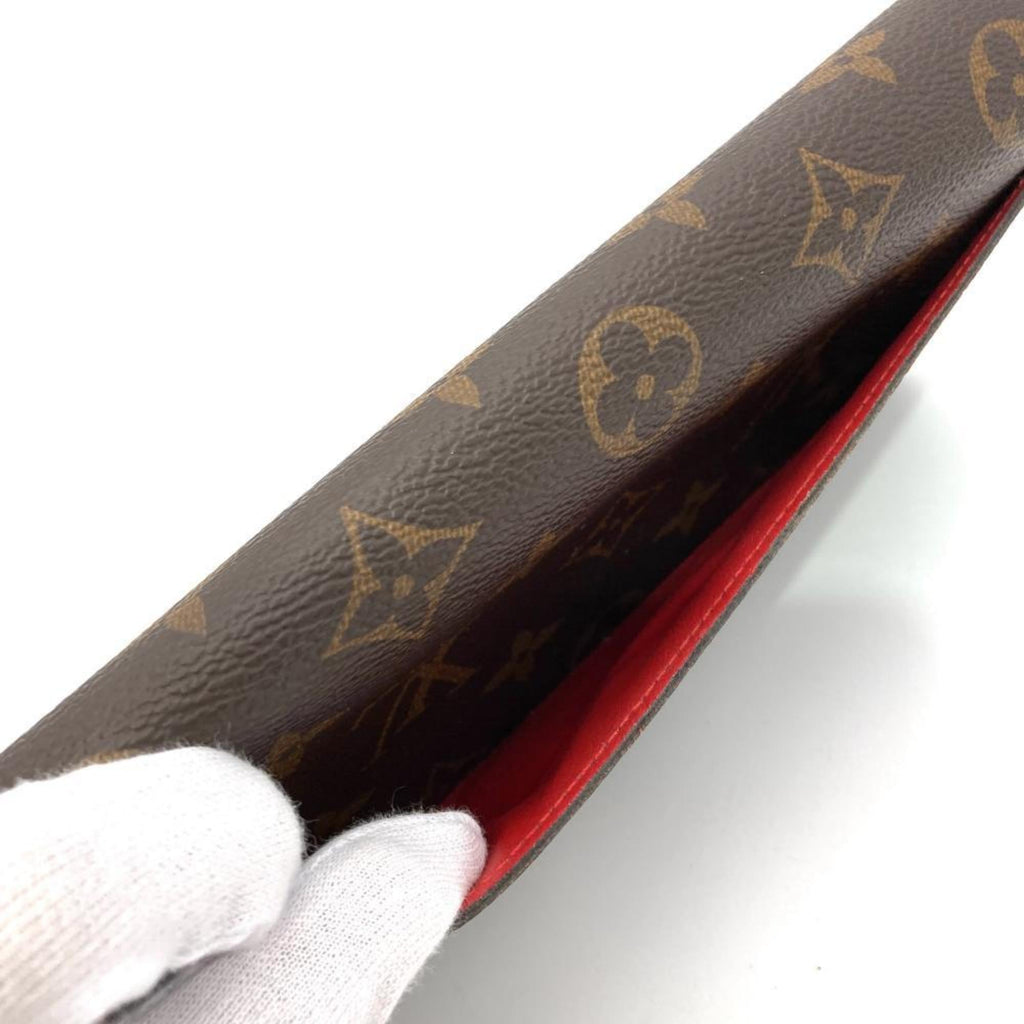 Louis Vuitton Brown Monogram Canvas Long Wallet (Tri-Fold)