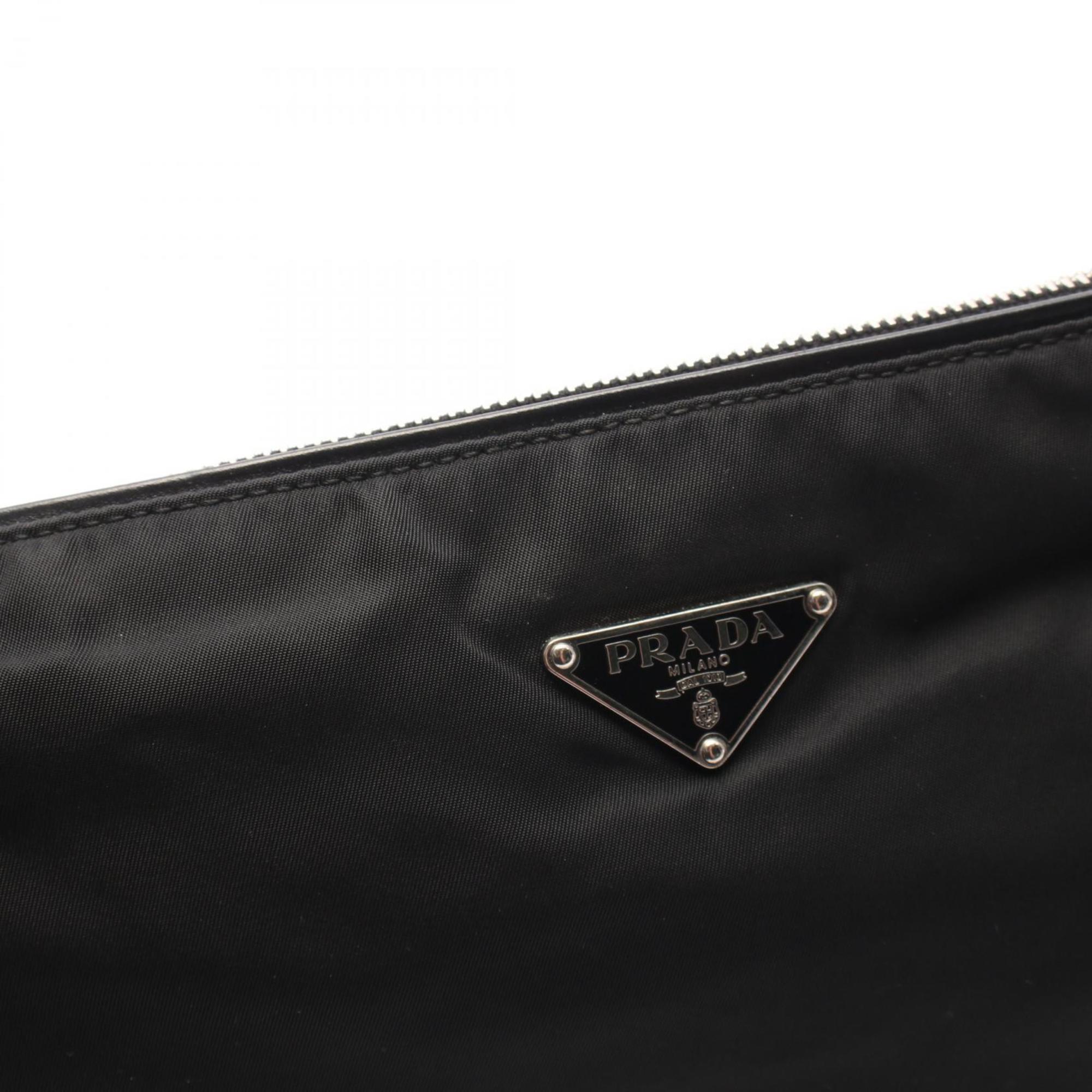 Prada Black Nylon Leather Shoulder Bag