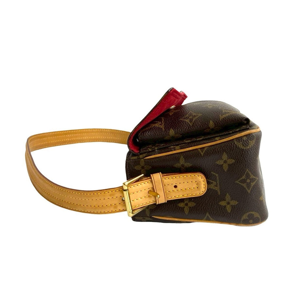 Louis Vuitton Brown Leather Pvc Shoulder Bag Tote Bag