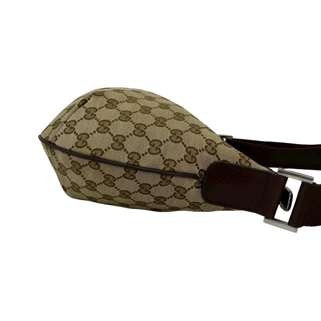 Gucci Brown Canvas Leather Pochette Shoulder Bag (Pre-Owned)