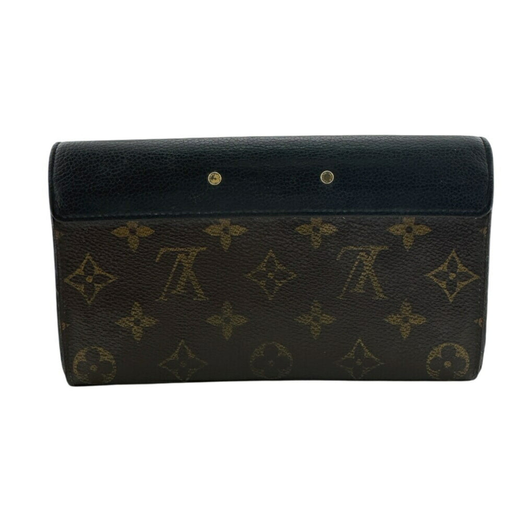 Louis Vuitton Black Brown Monogram Monogram Leather Long Wallet