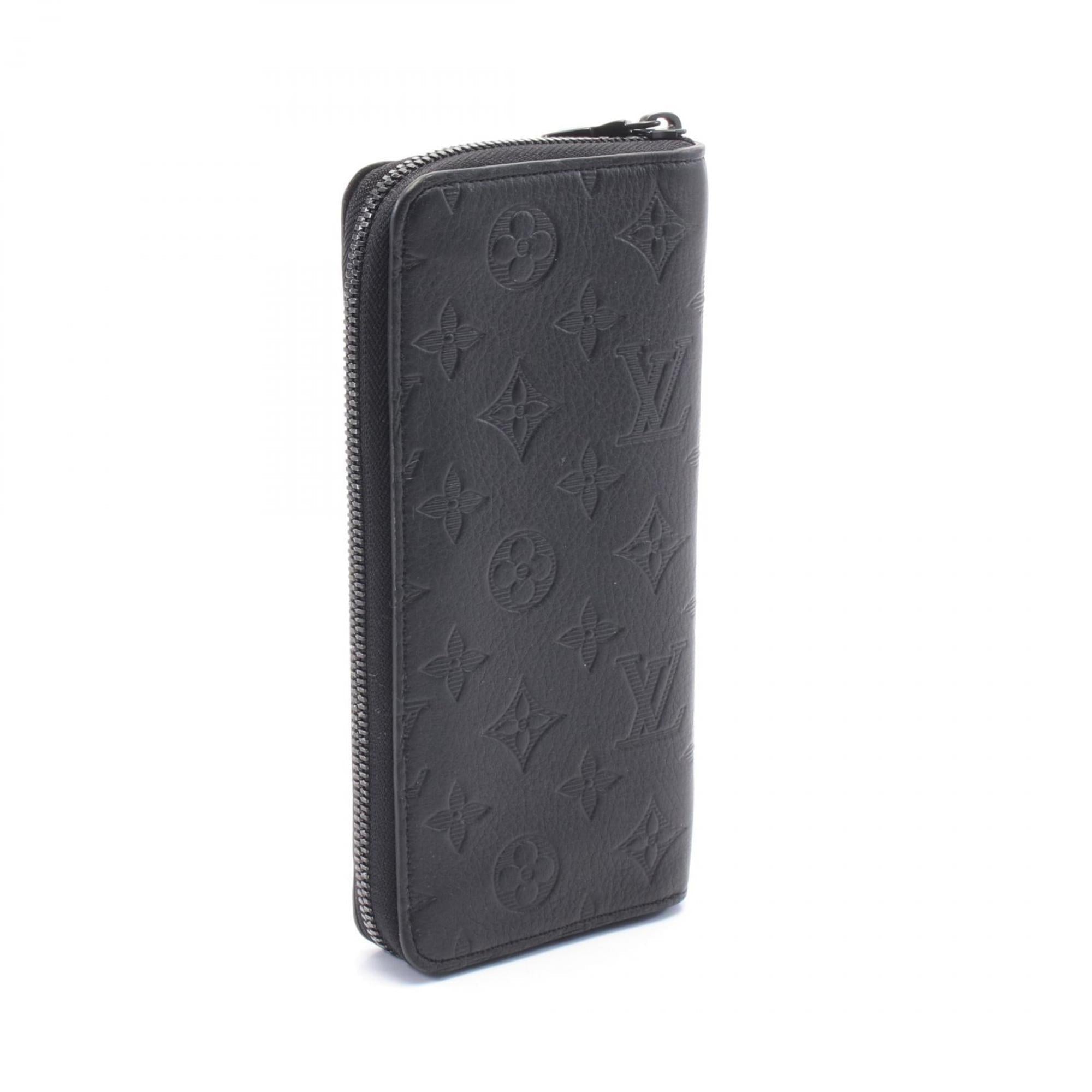 Louis Vuitton Black Monogram Shadow Leather Long Wallet