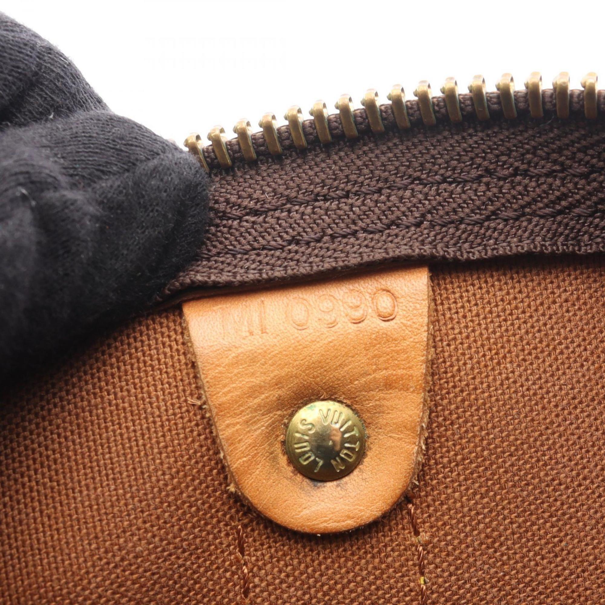 Louis Vuitton Brown Coated Canvas Leather Boston Bag Handbag