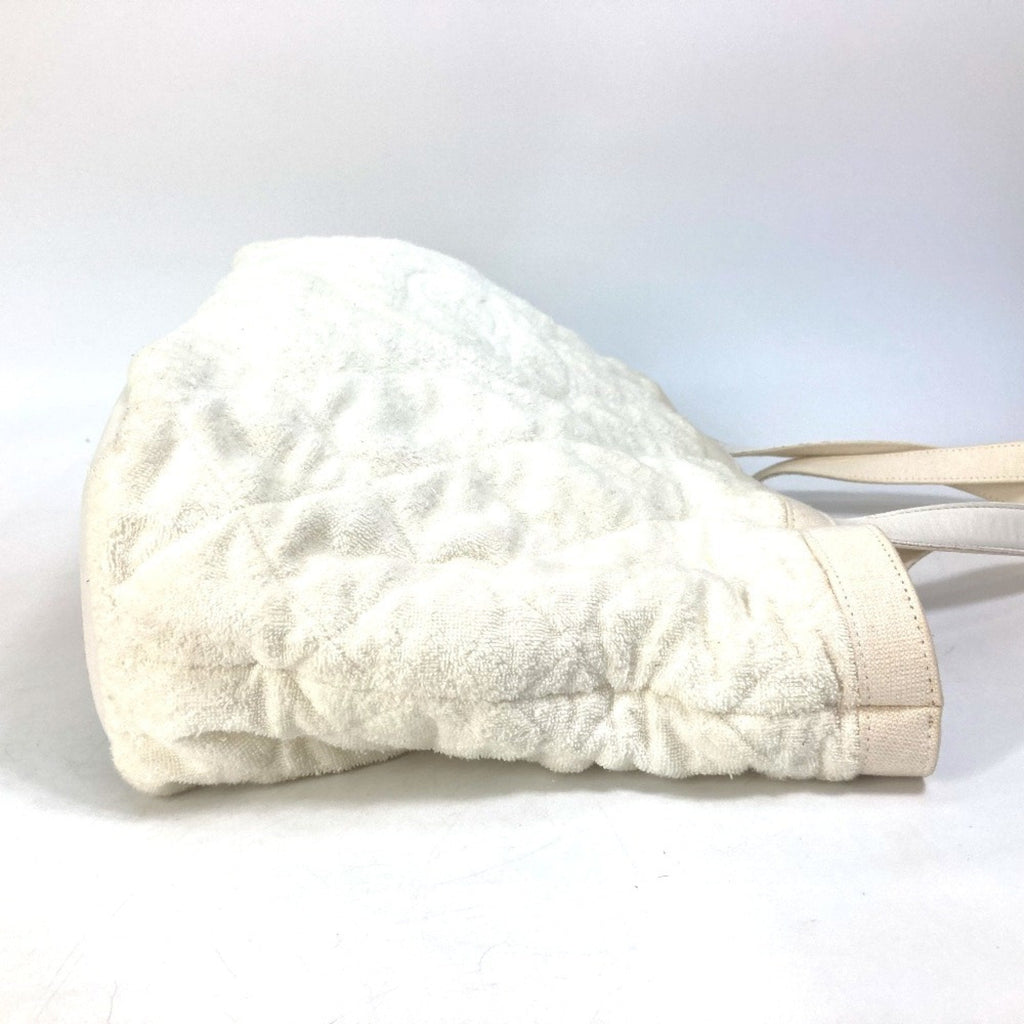 Chanel White Cotton Leather Beach Bag Shoulder Bag Tote Bag