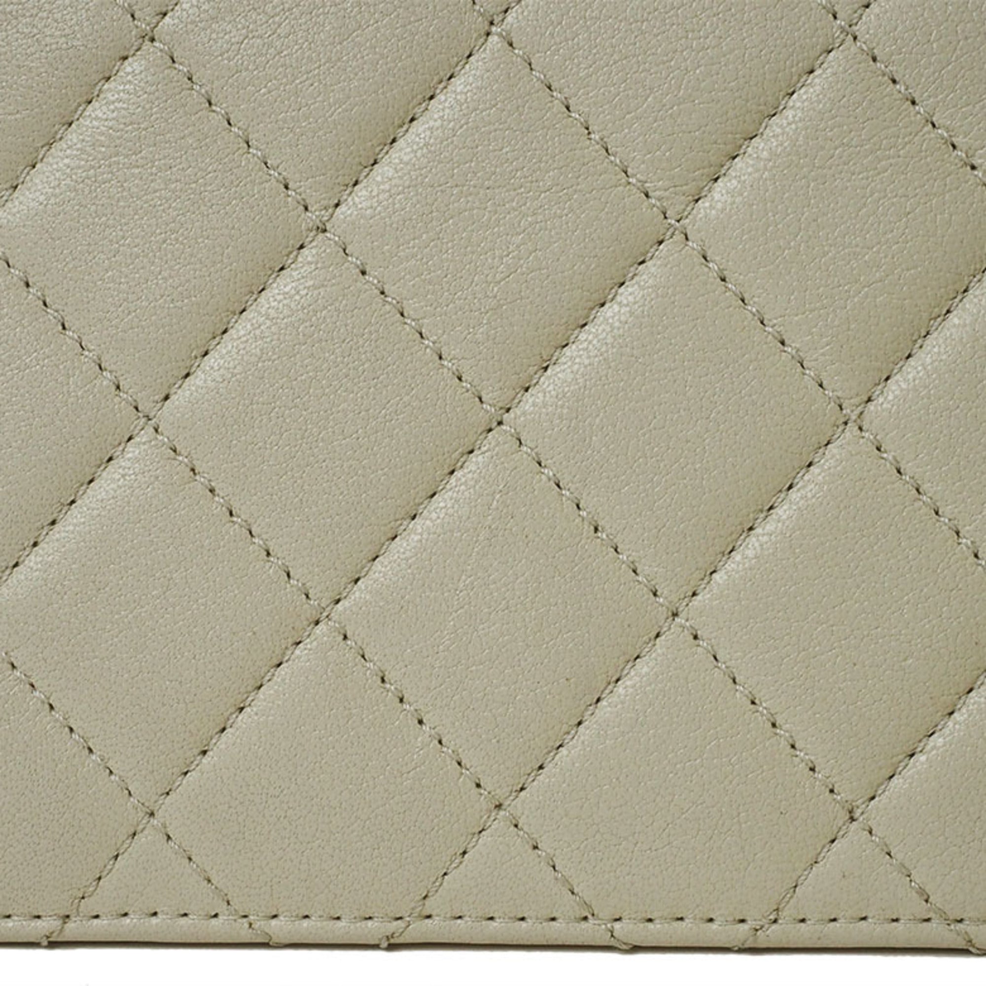 Chanel Light Beige Leather Shoulder Bag