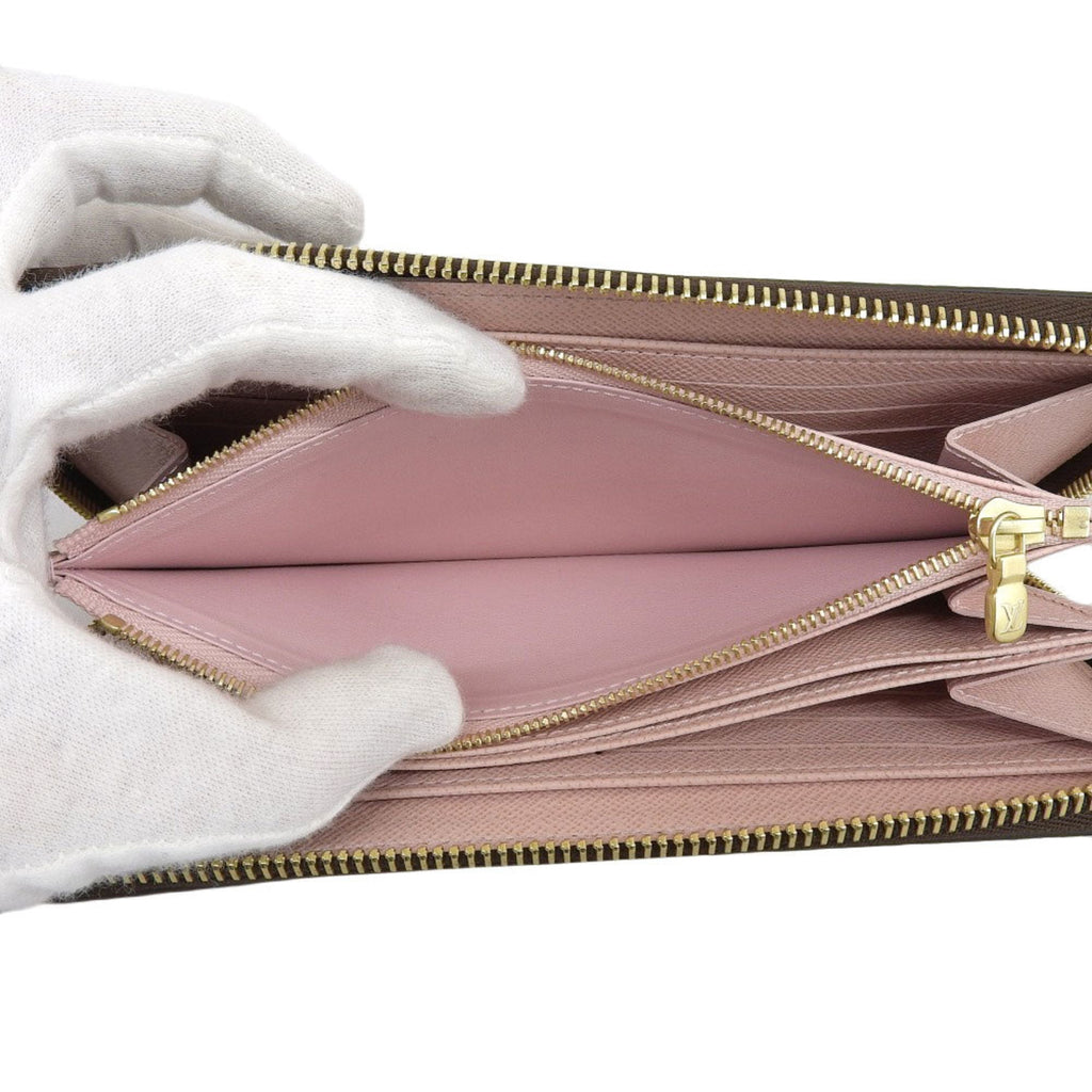 Louis Vuitton Damier Zippy Wallet Round Zipper Long Pink N60046