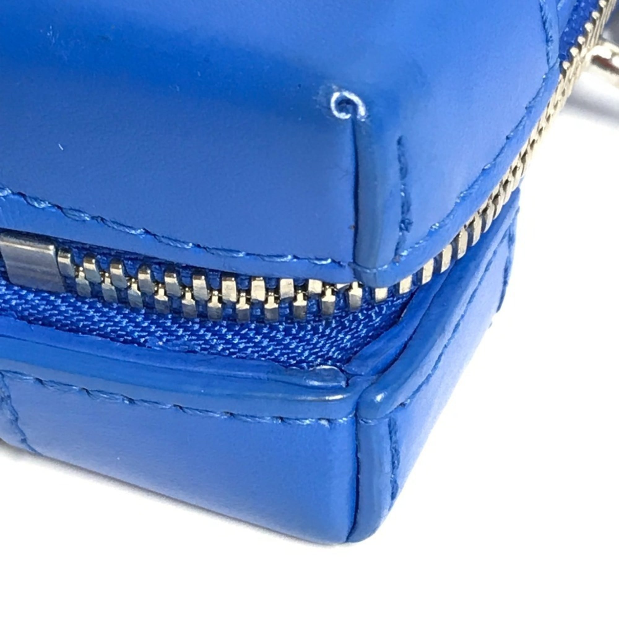 Louis Vuitton Blue White Leather Clutch Bag Pochette Shoulder Bag
