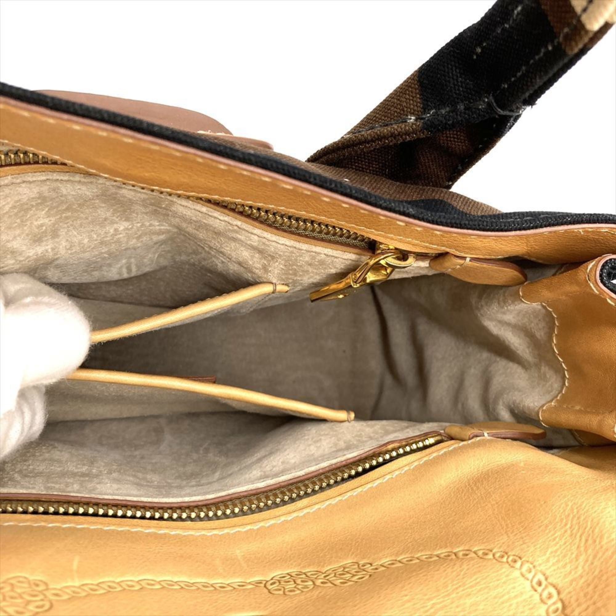 Prada Brown Multi-Color Canvas Handbag