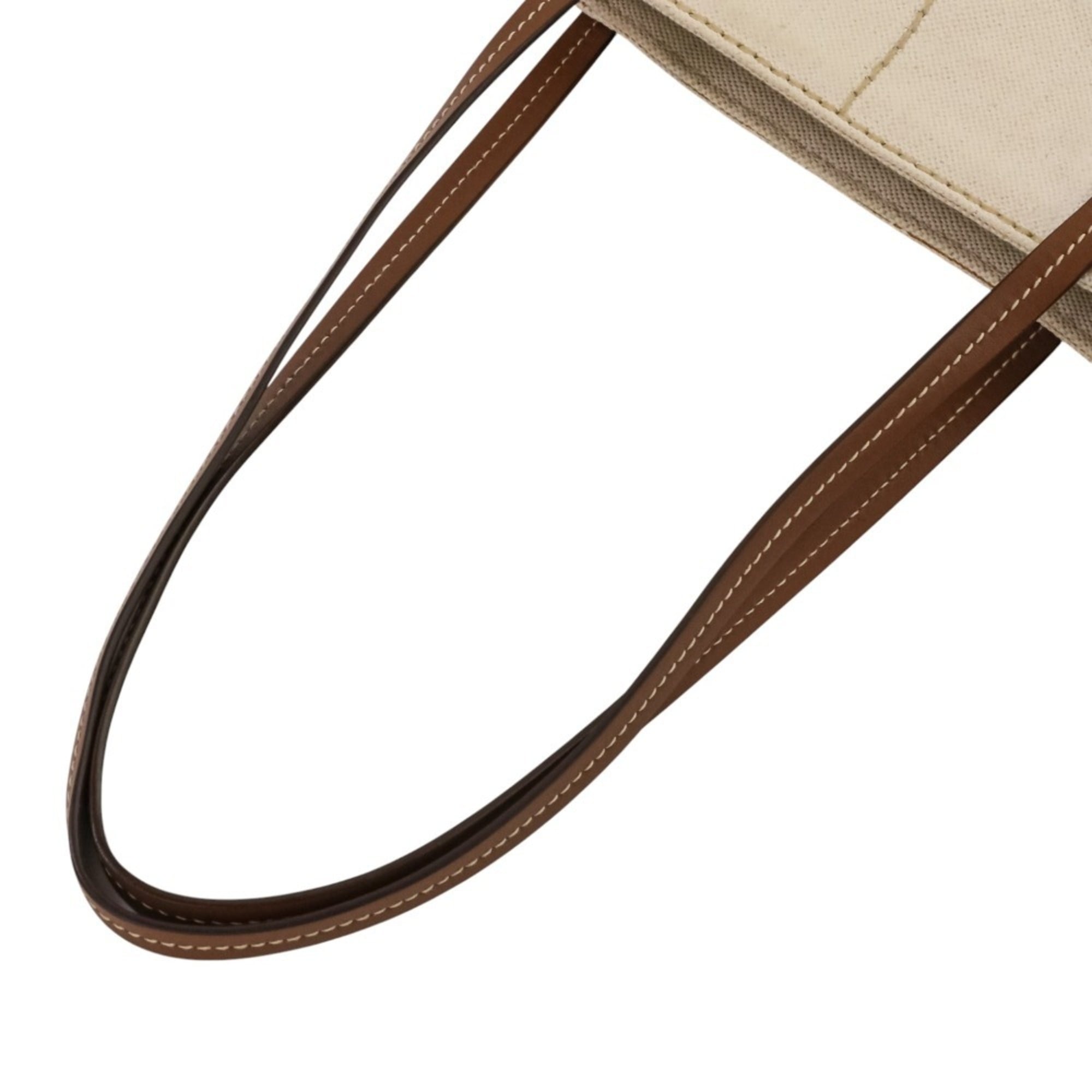 Prada Brown Off-White Coated Canvas Tote Bag