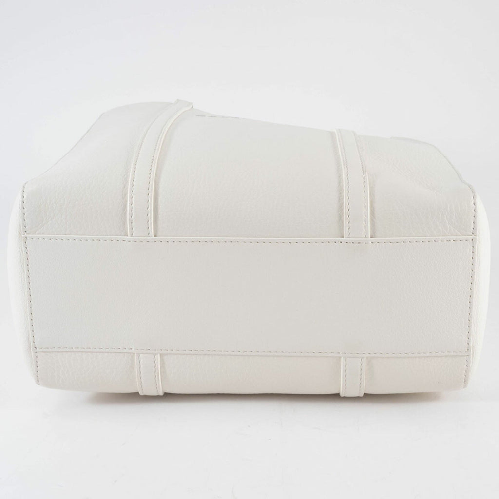 Balenciaga White Leather Shoulder Bag Tote