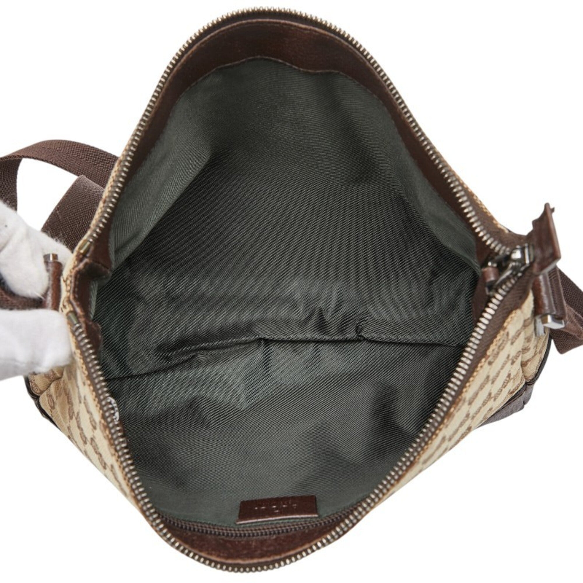 Gucci Brown Canvas Leather Shoulder Bag (Pre-Owned)