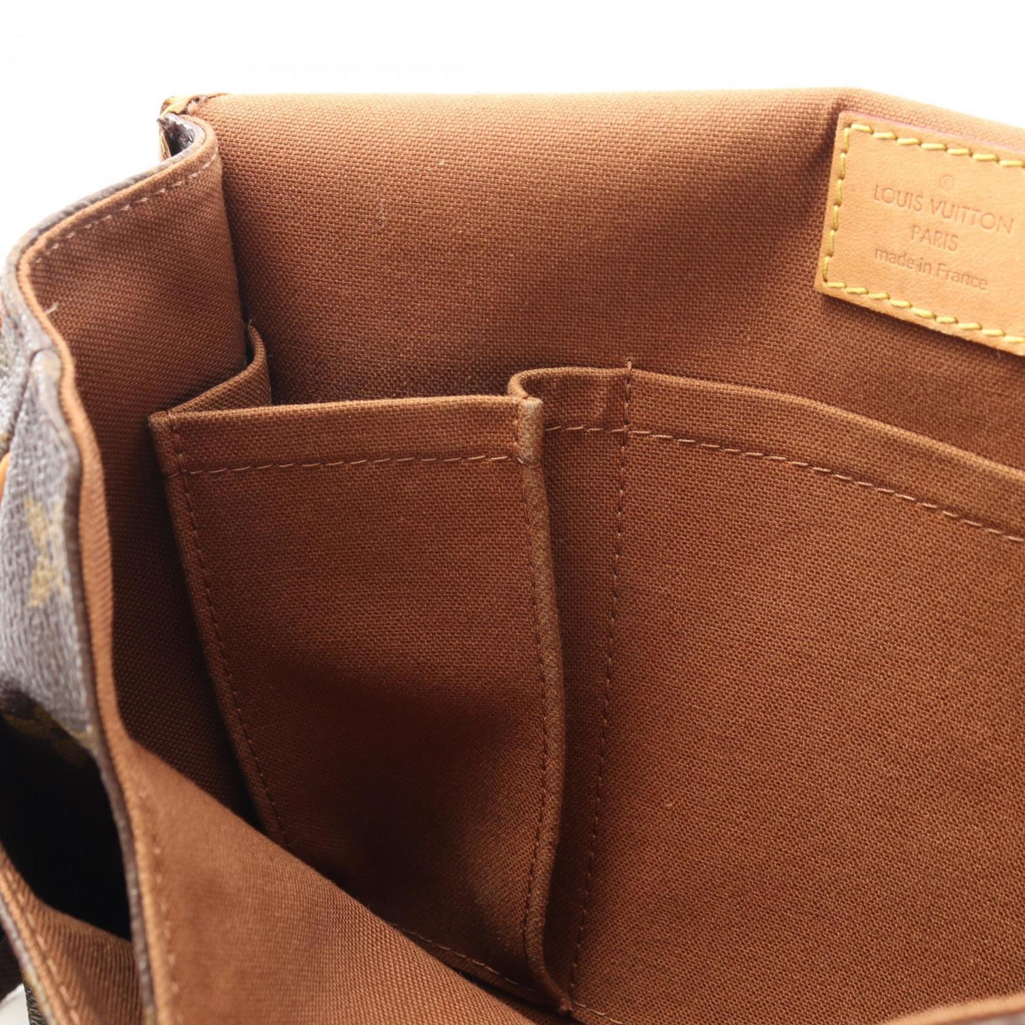 Louis Vuitton Brown Coated Canvas Leather Shoulder Bag