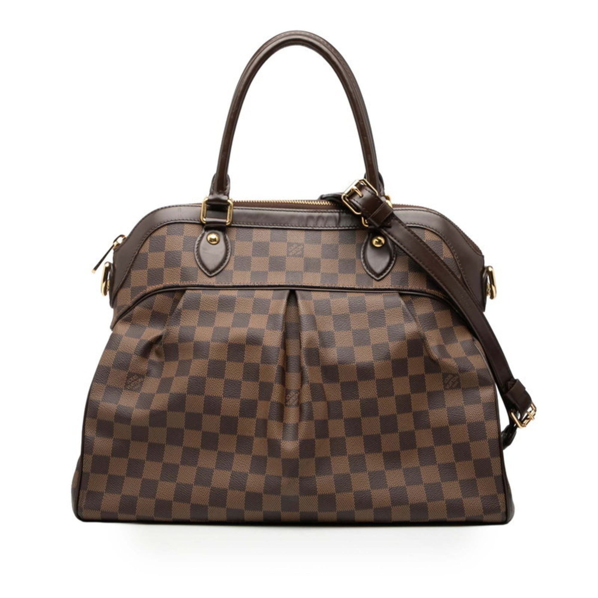Louis Vuitton Brown Leather Pvc Handbag Shoulder Bag