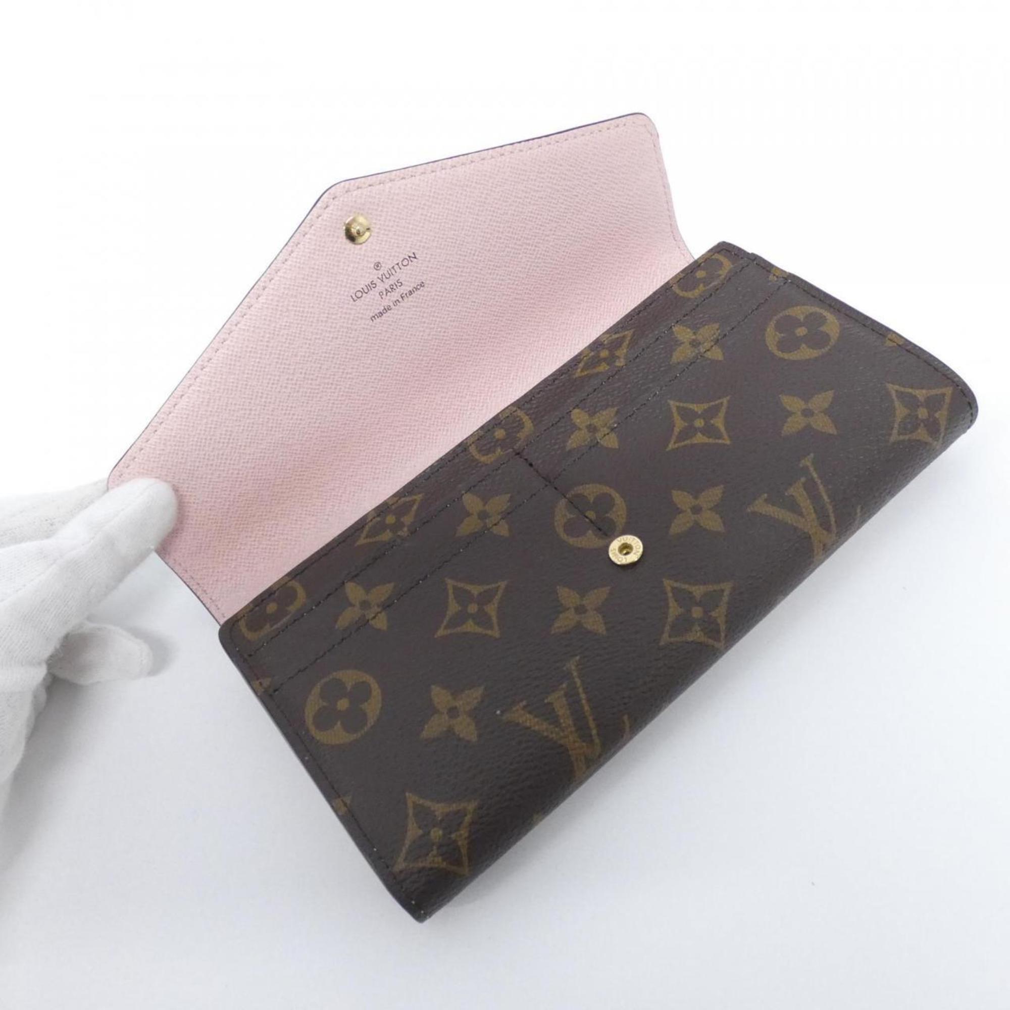 Louis Vuitton Brown Rose Ballerine Coated Canvas Long Wallet (Tri-Fold)