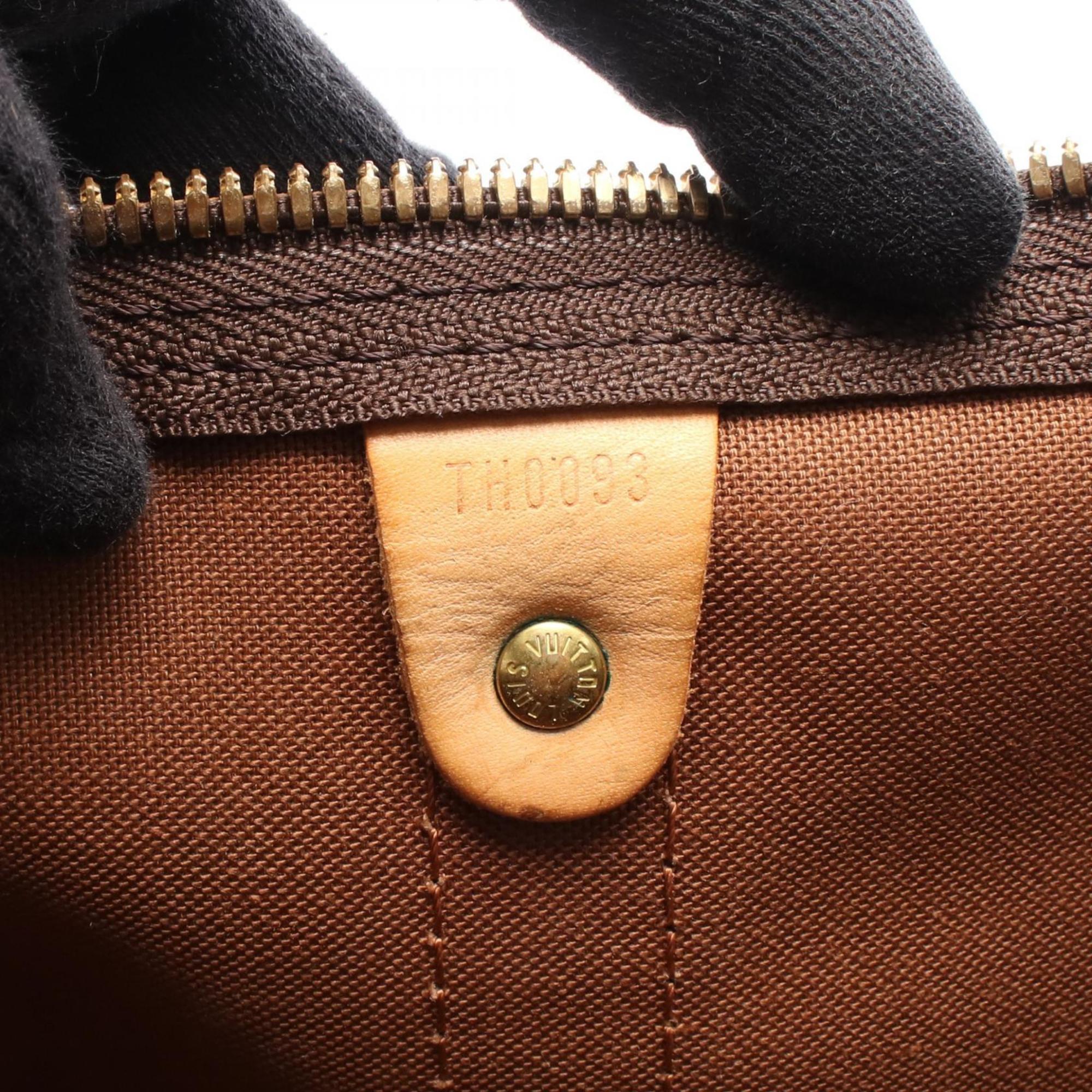 Louis Vuitton Brown Coated Canvas Leather Boston Bag