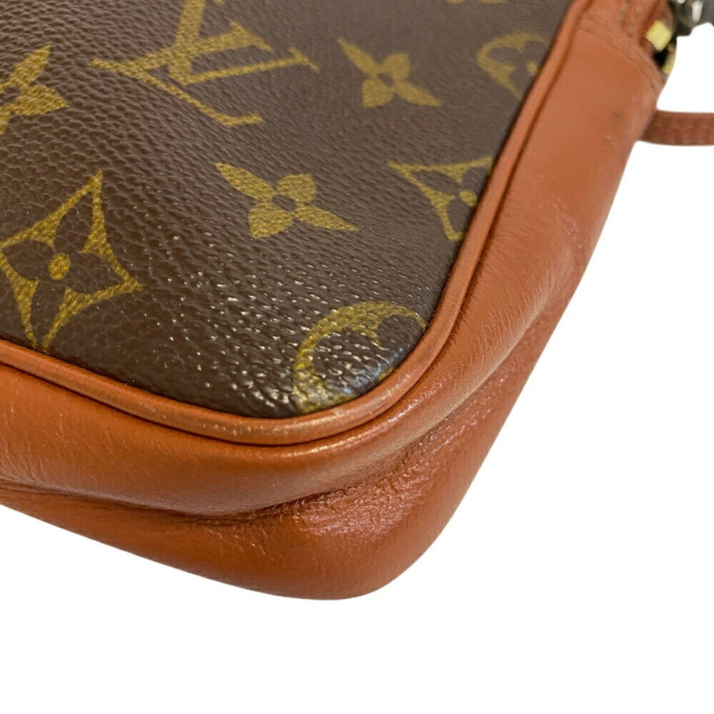 Louis Vuitton Brown Monogram Leather Clutch Bag