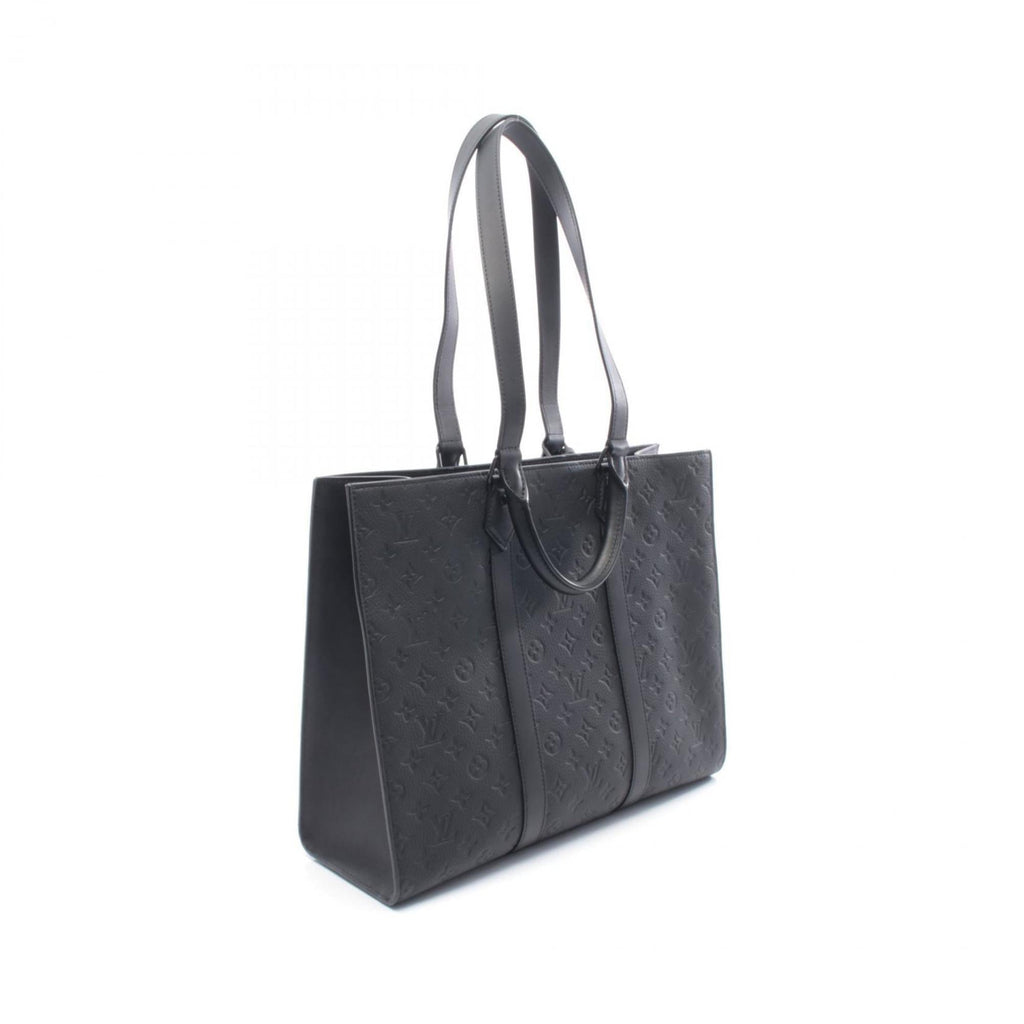 Louis Vuitton Black Leather Handbag Tote Bag