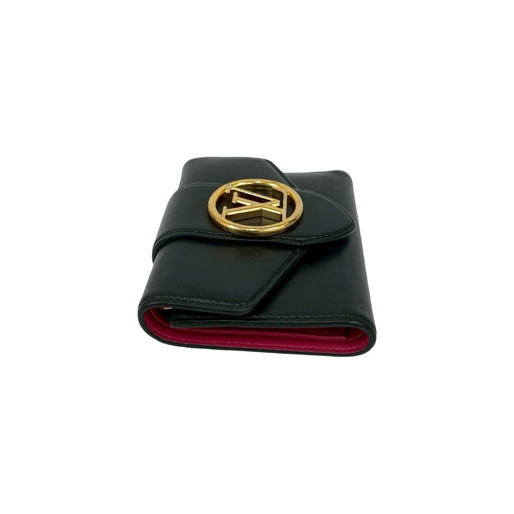 Louis Vuitton Black Pink Leather Wallet (Tri-Fold)
