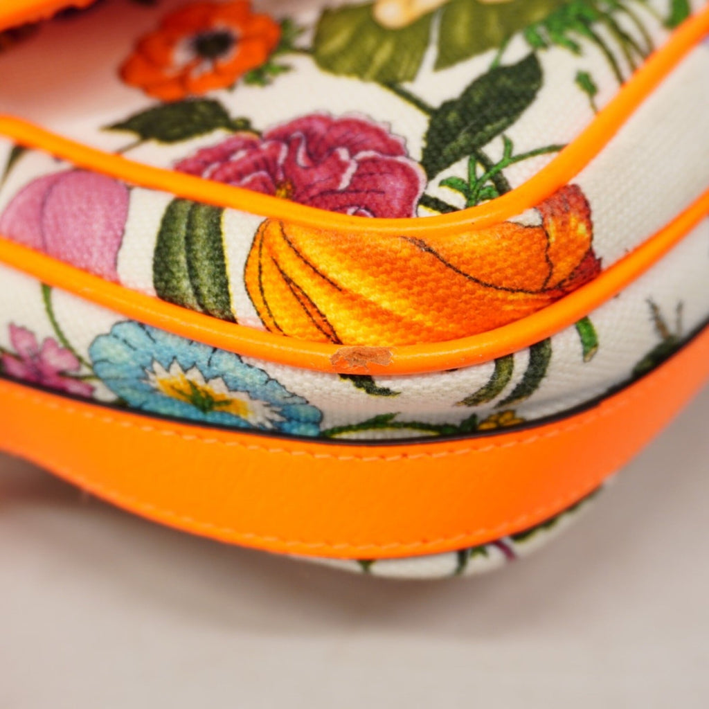 Gucci Multi-Color Orange Canvas Shoulder Bag (Pre-Owned)